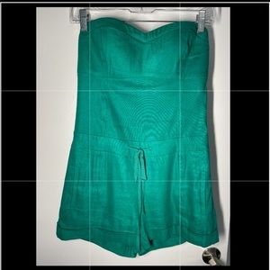 Bebe Green Linen Romper